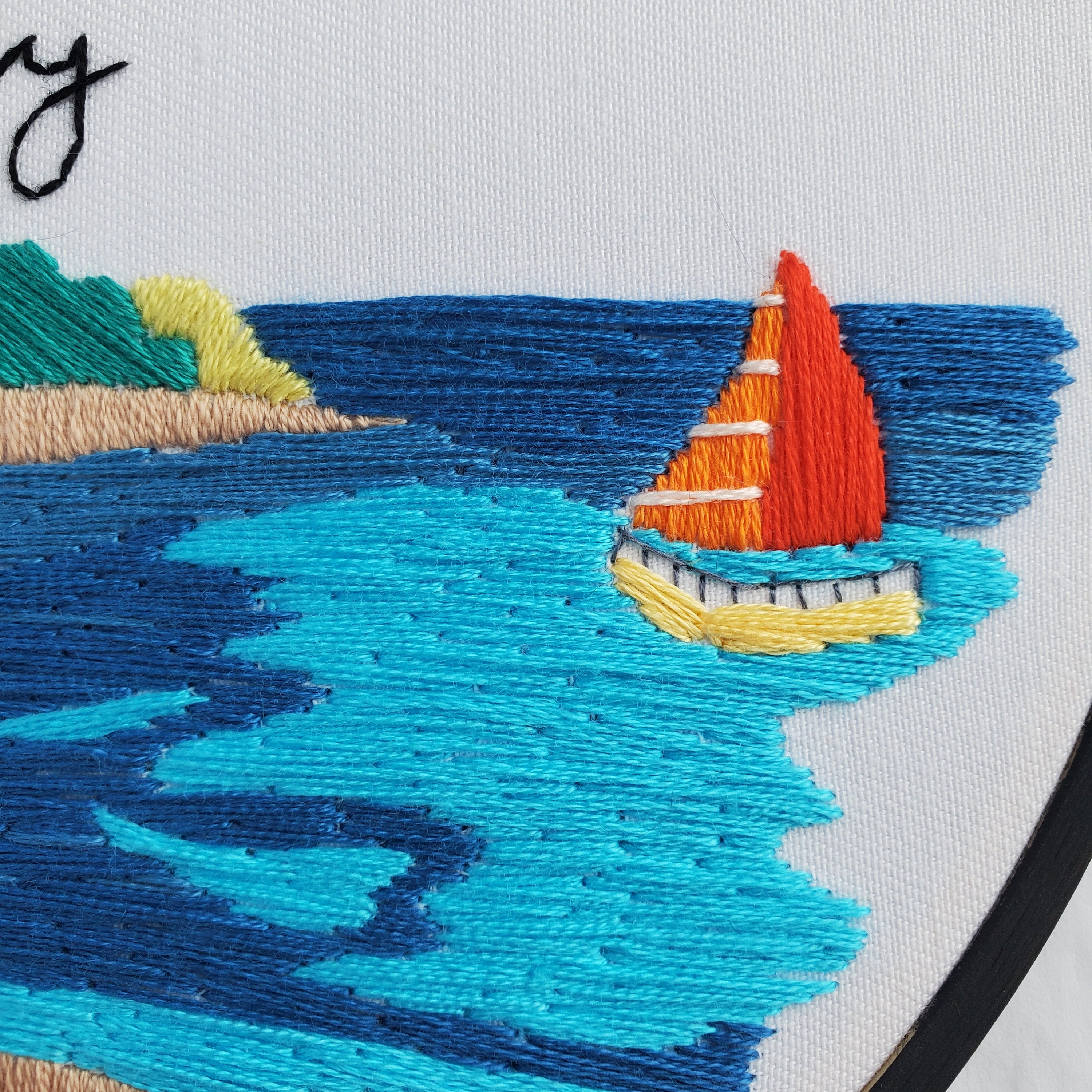 Beach Landscape No.02 - PDF Digital Download Embroidery Pattern & Guide