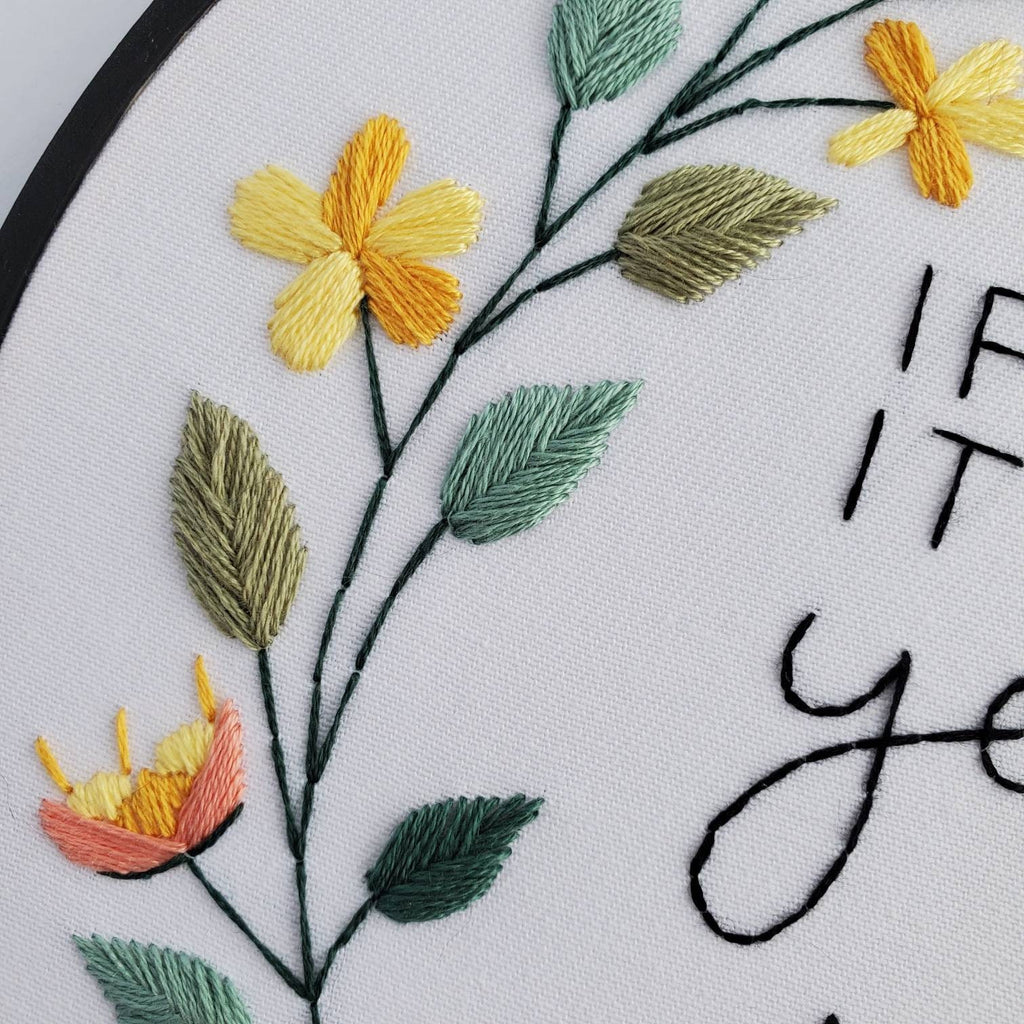 If It's Yellow Let It Mellow, But If It's Brown Flush It Down - PDF Digital Download Embroidery Pattern & Guide