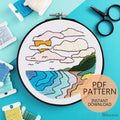 Beach Landscape No.01 - PDF Digital Download Embroidery Pattern & Guide