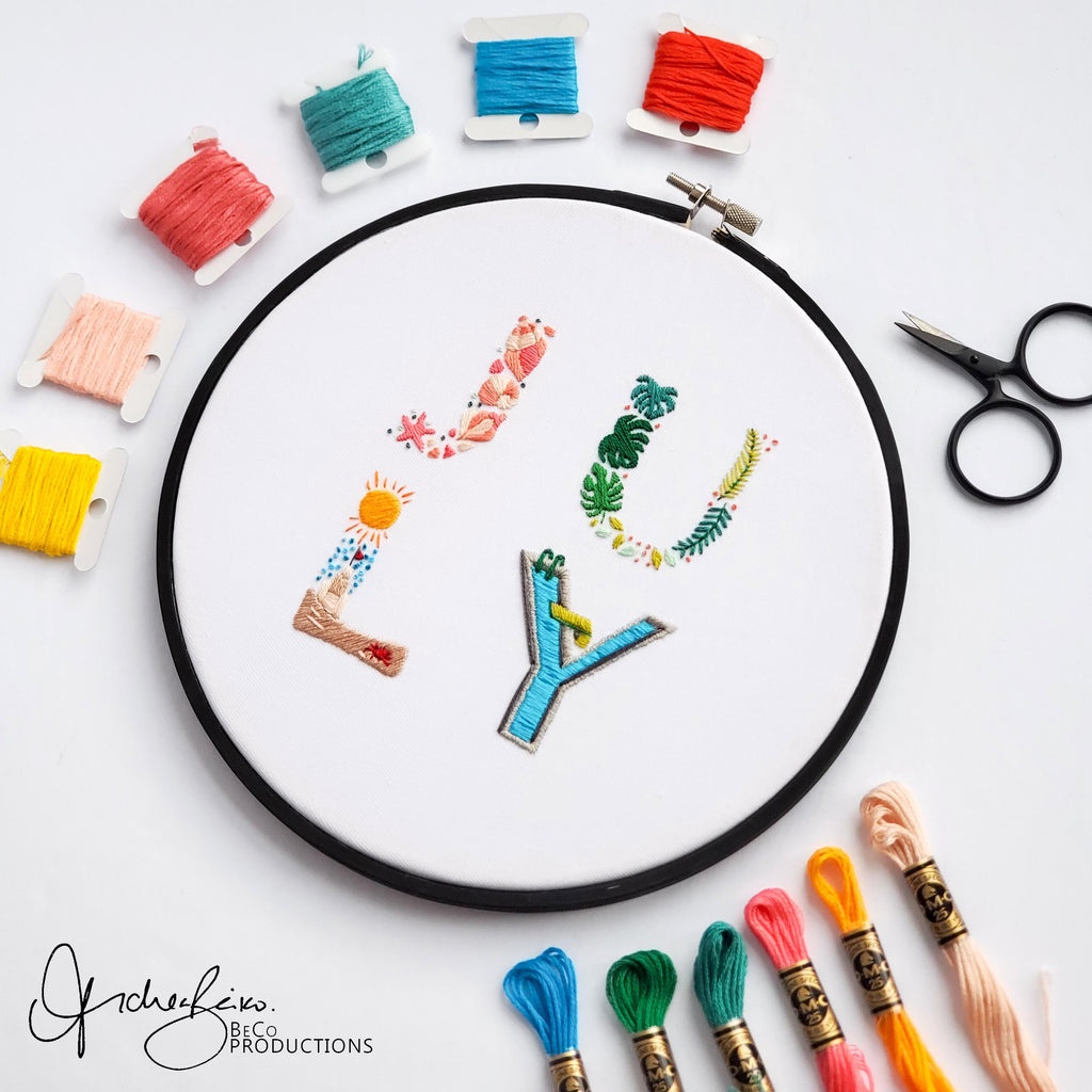 Monthly Text Bundle - PDF Digital Download Embroidery Series Pattern & Guide