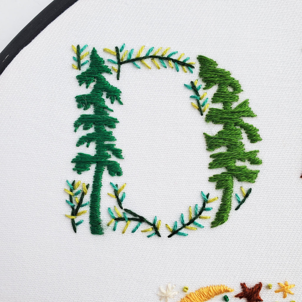 DECEMBER Monthly Text Series - PDF Digital Download Embroidery Series Pattern & Guide