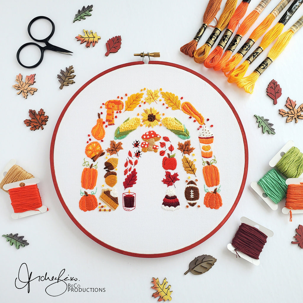 Autumn Rainbow - PDF Digital Download Embroidery Pattern & Guide