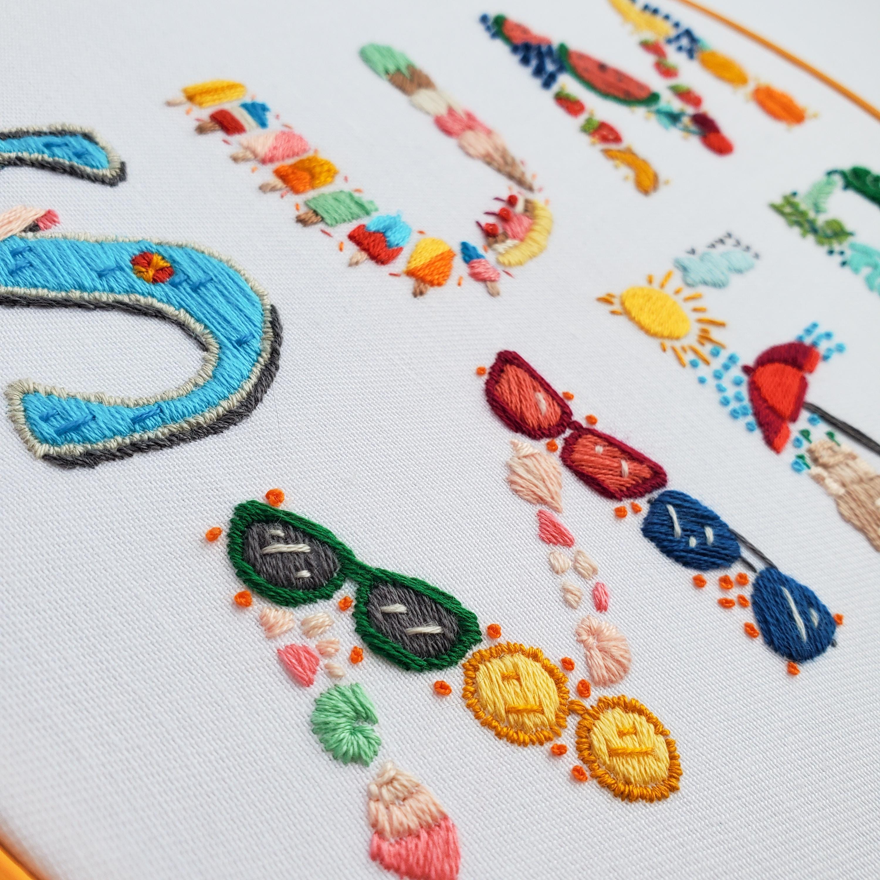 Summer Text - PDF Digital Download Embroidery Pattern & Guide