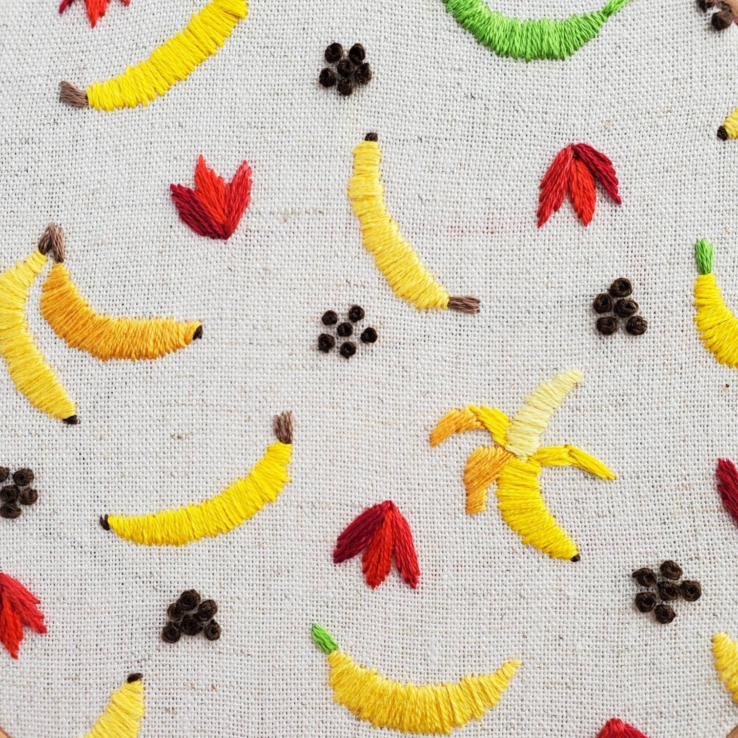 Banana Life Cycle Print - PDF DIgital Download Embroidery Pattern & Guide