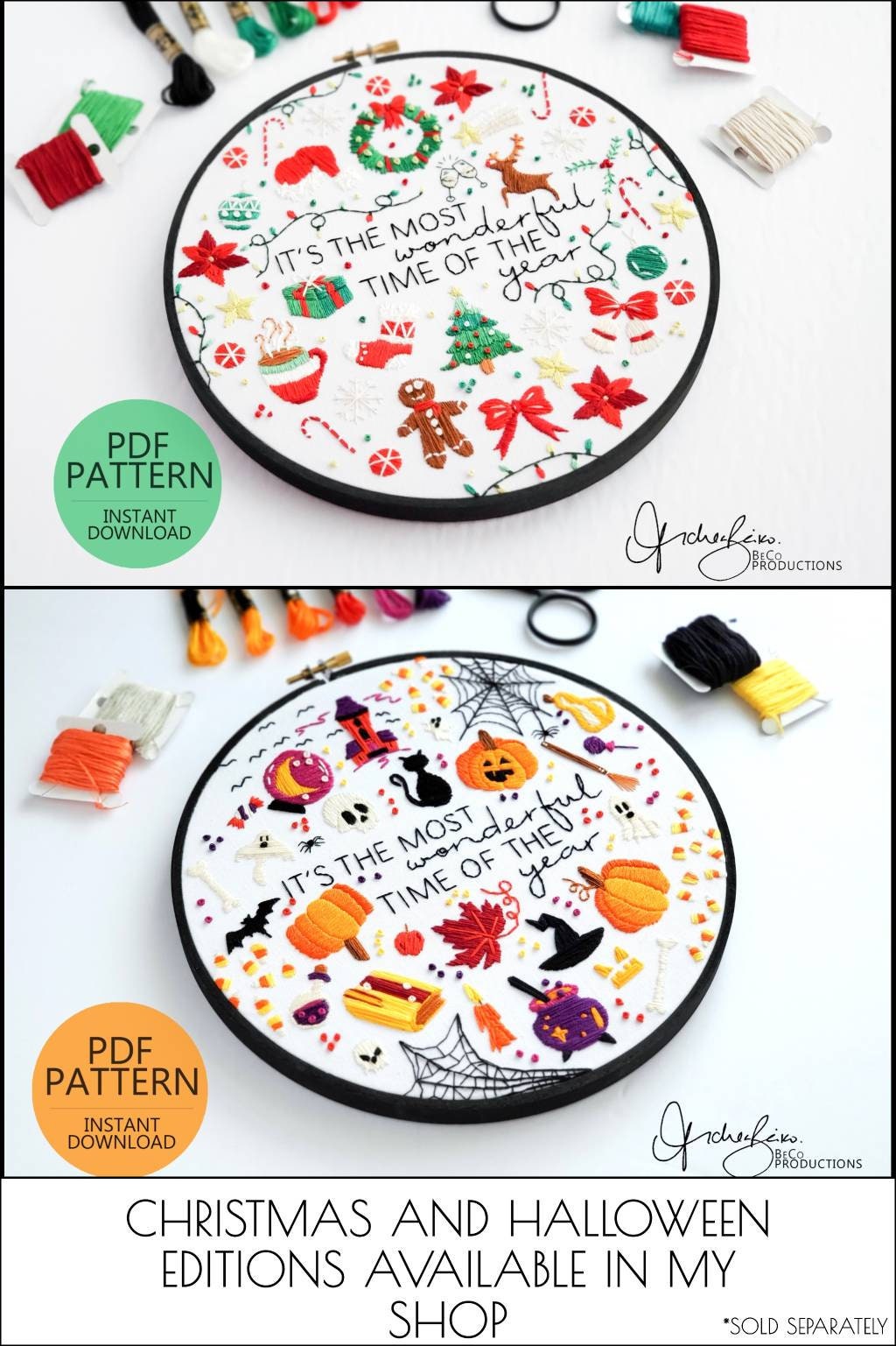 It's The Most Wonderful Time Of The Year - Christmas Edition - PDF Digital Download Embroidery Pattern & Guide