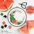 Watermelon Wreath - PDF Digital Download Embroidery Pattern & Guide