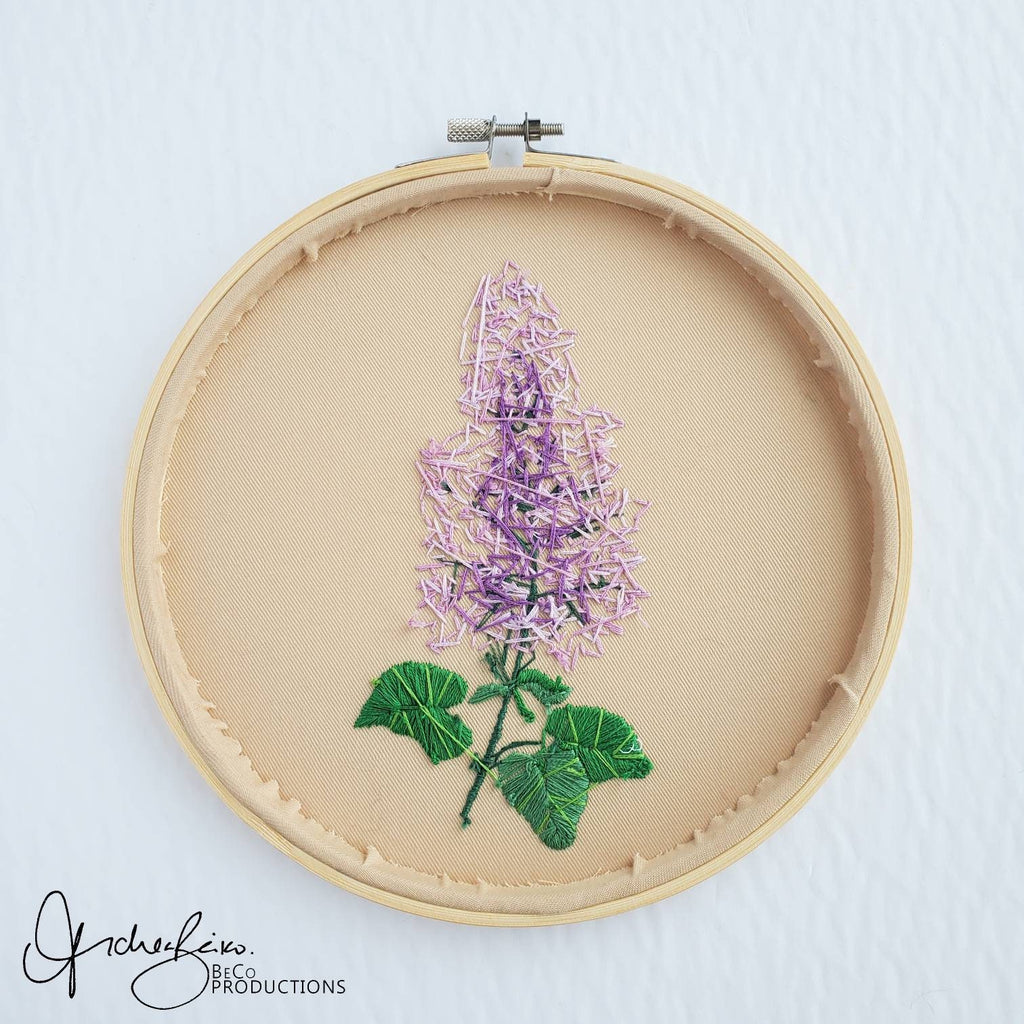 Floral Lilac French Knot - PDF Digital Download Embroidery Pattern and Guide