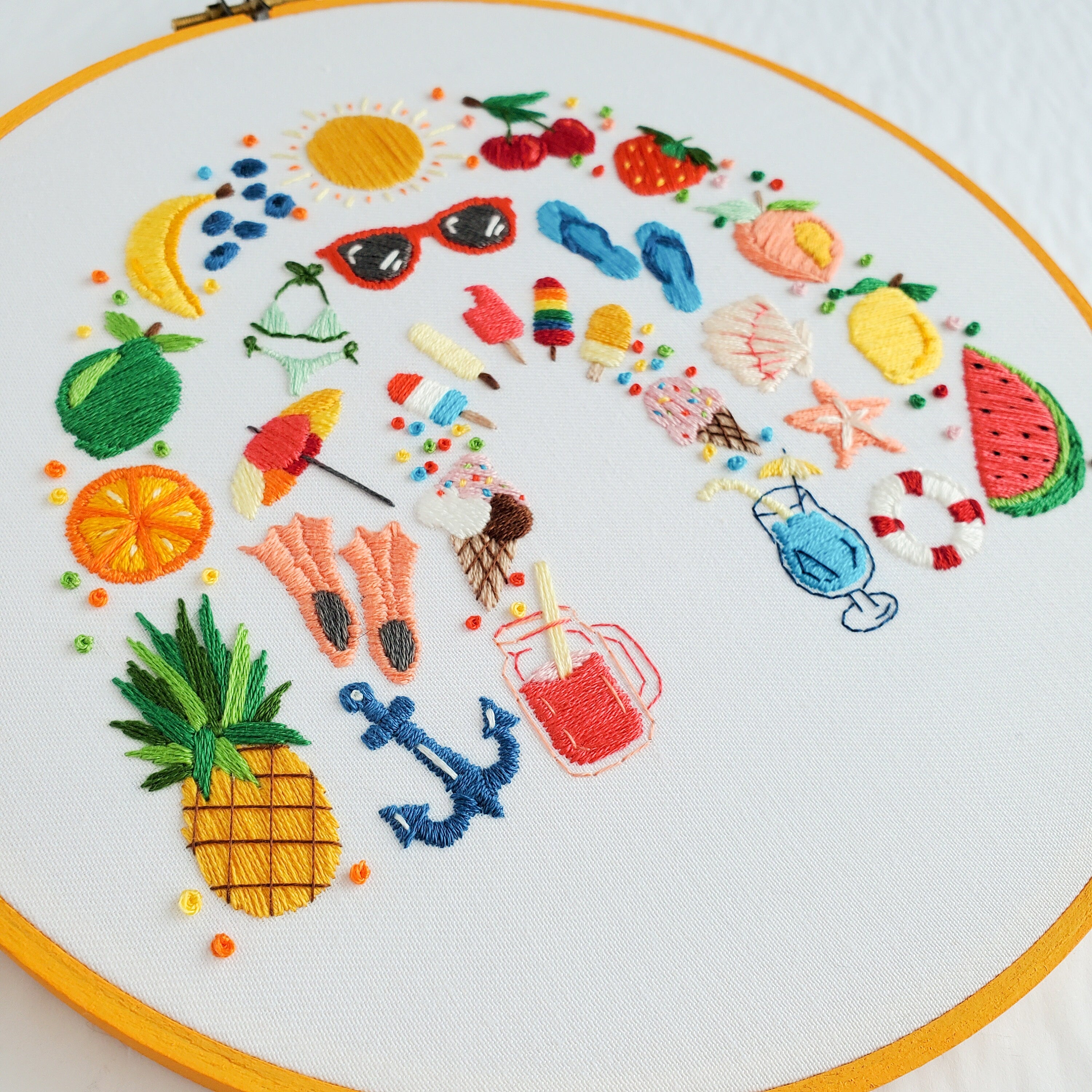 Summer Rainbow - PDF Digital Download Embroidery Pattern & Guide
