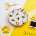 Bee Print - PDF Digital Download Embroidery Pattern & Guide