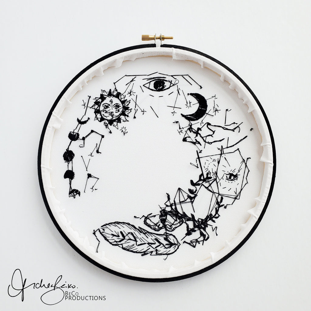 Witchy Mystical Spiritual Wreath - PDF Digital Download Embroidery Pattern & Guide