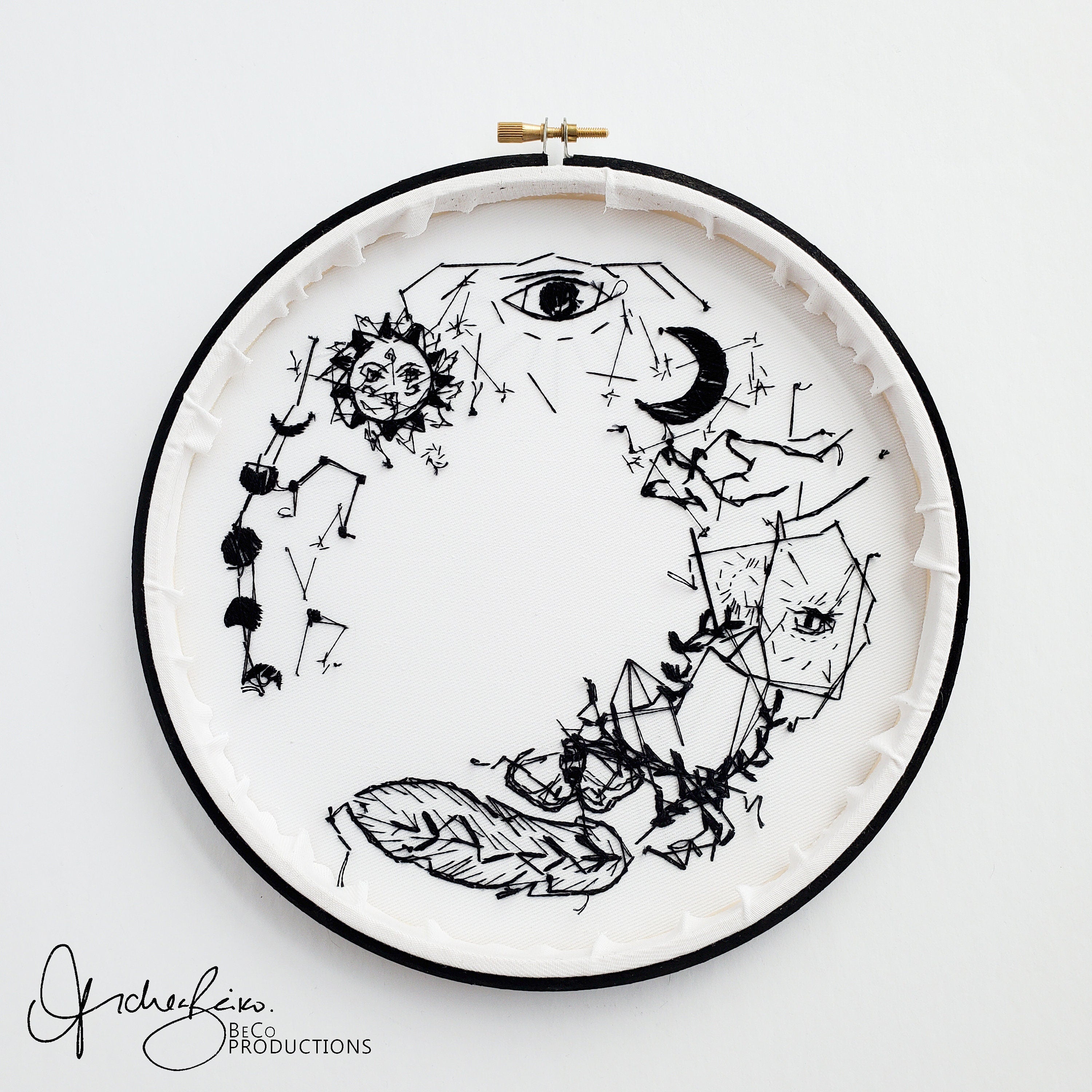 Witchy Mystical Spiritual Wreath - PDF Digital Download Embroidery Pattern & Guide