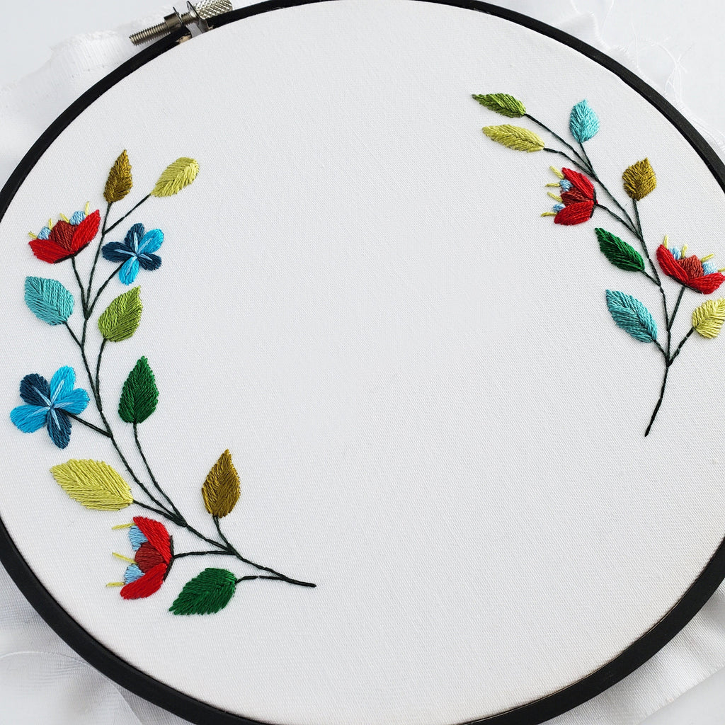 Floral Wreath #04 - PDF Digital Download Embroidery Pattern & Guide