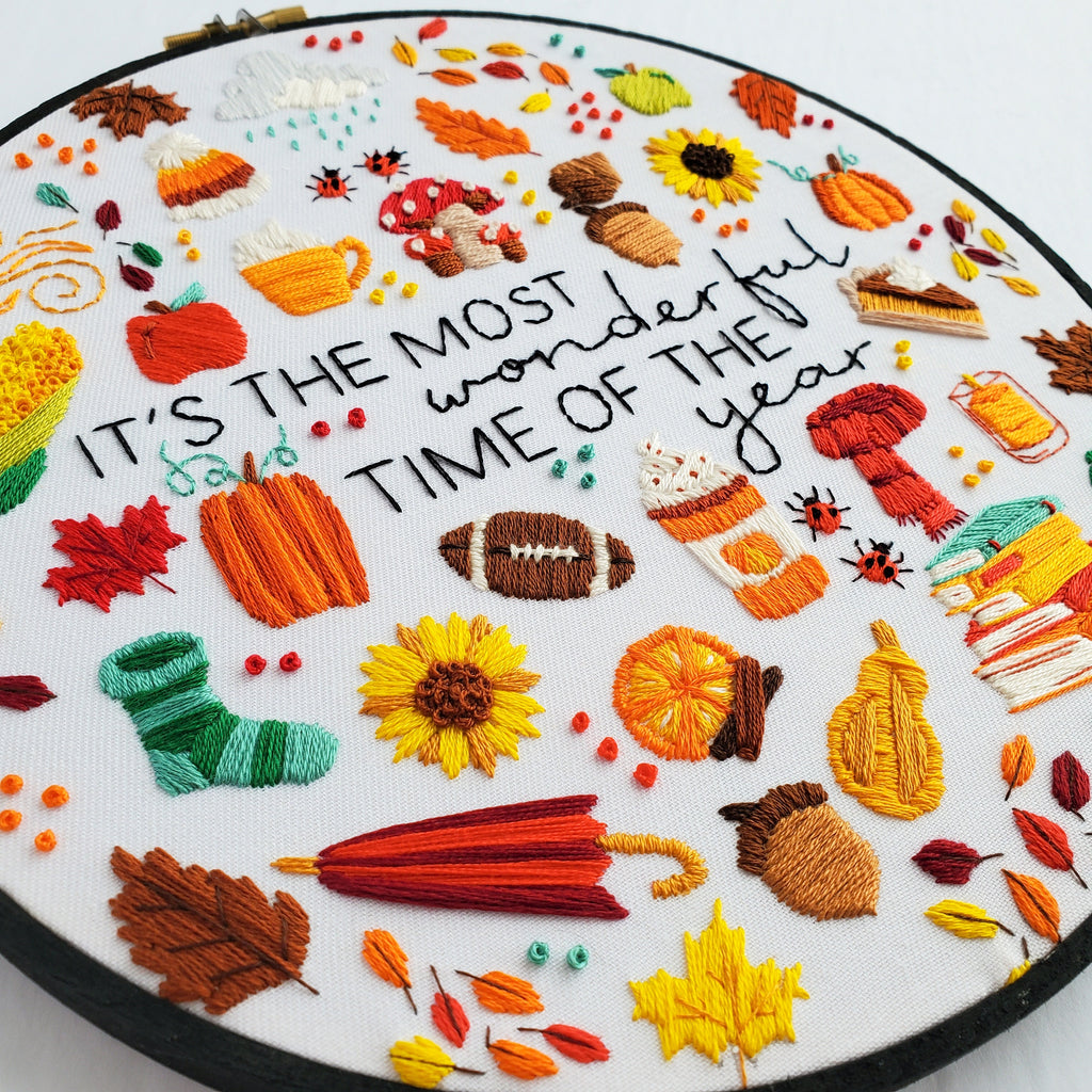 It's The Most Wonderful Time Of The Year - Autumn Edition - PDF Digital Download Embroidery Pattern & Guide