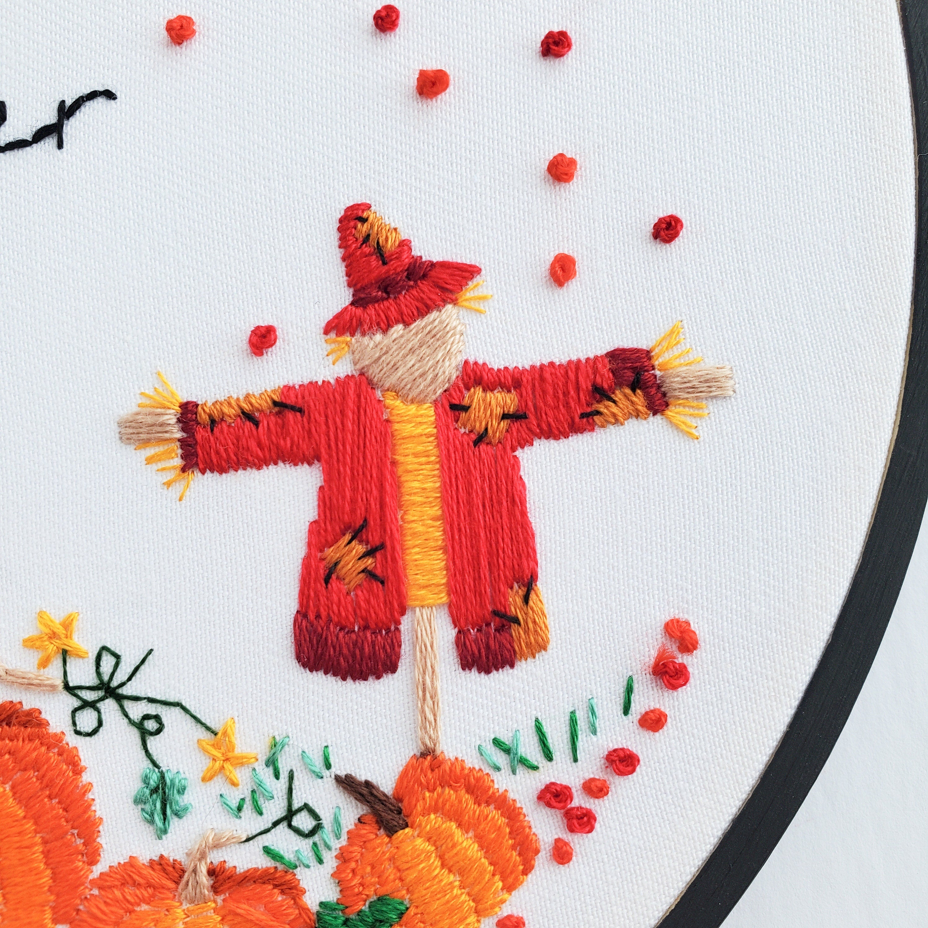 OCTOBER Monthly Series Wreath - PDF Digital Download Embroidery Pattern & Guide