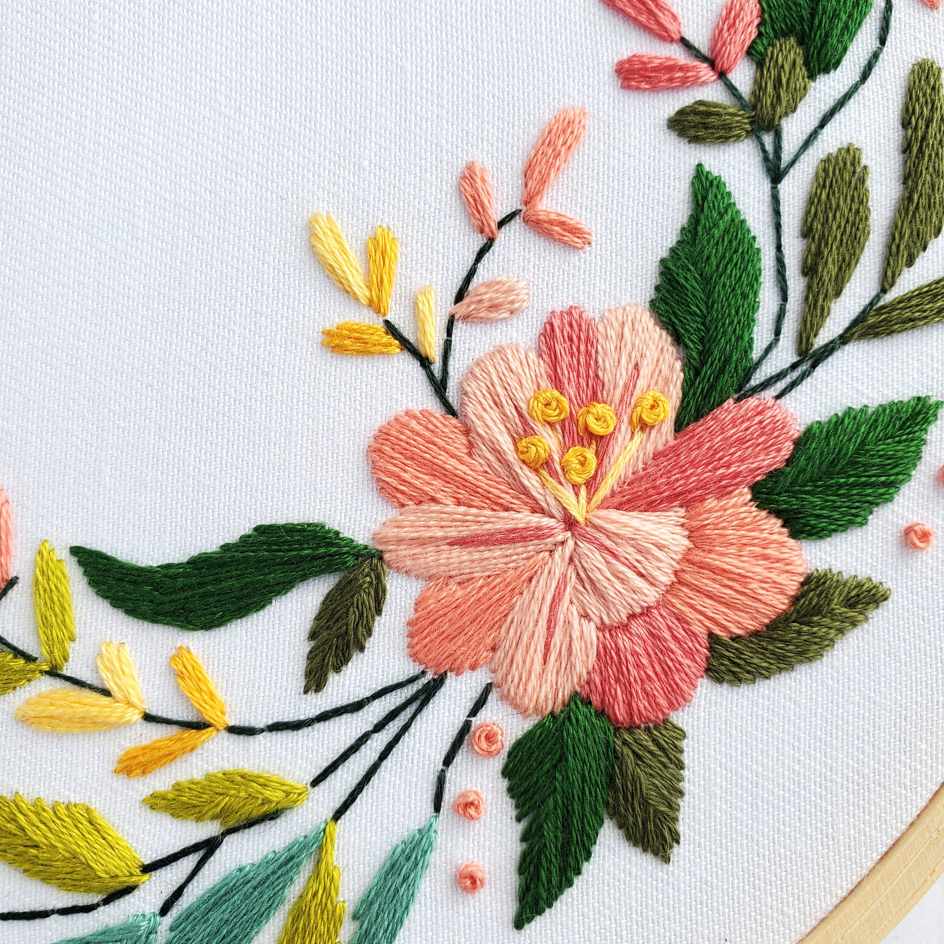 Floral Wreath Alphabet (Letters A-Z) - PDF Digital Download Embroidery Pattern & Guide