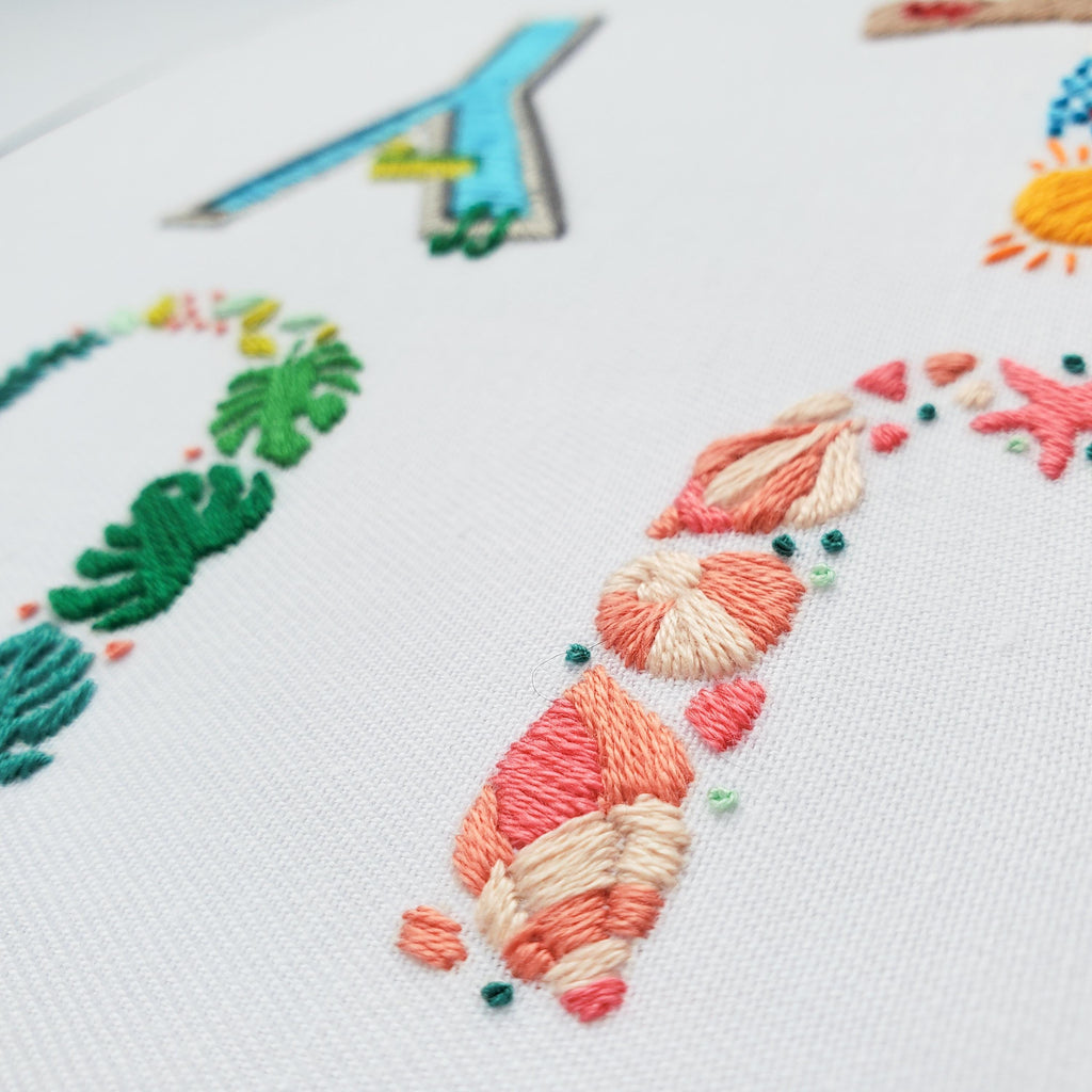 JULY Monthly Text Series - PDF Digital Download Embroidery Series Pattern & Guide