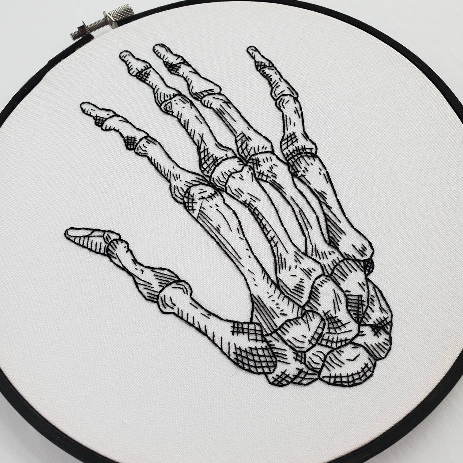 Skeletal Hand Anatomy - PDF Digital Download Embroidery Pattern & Guide