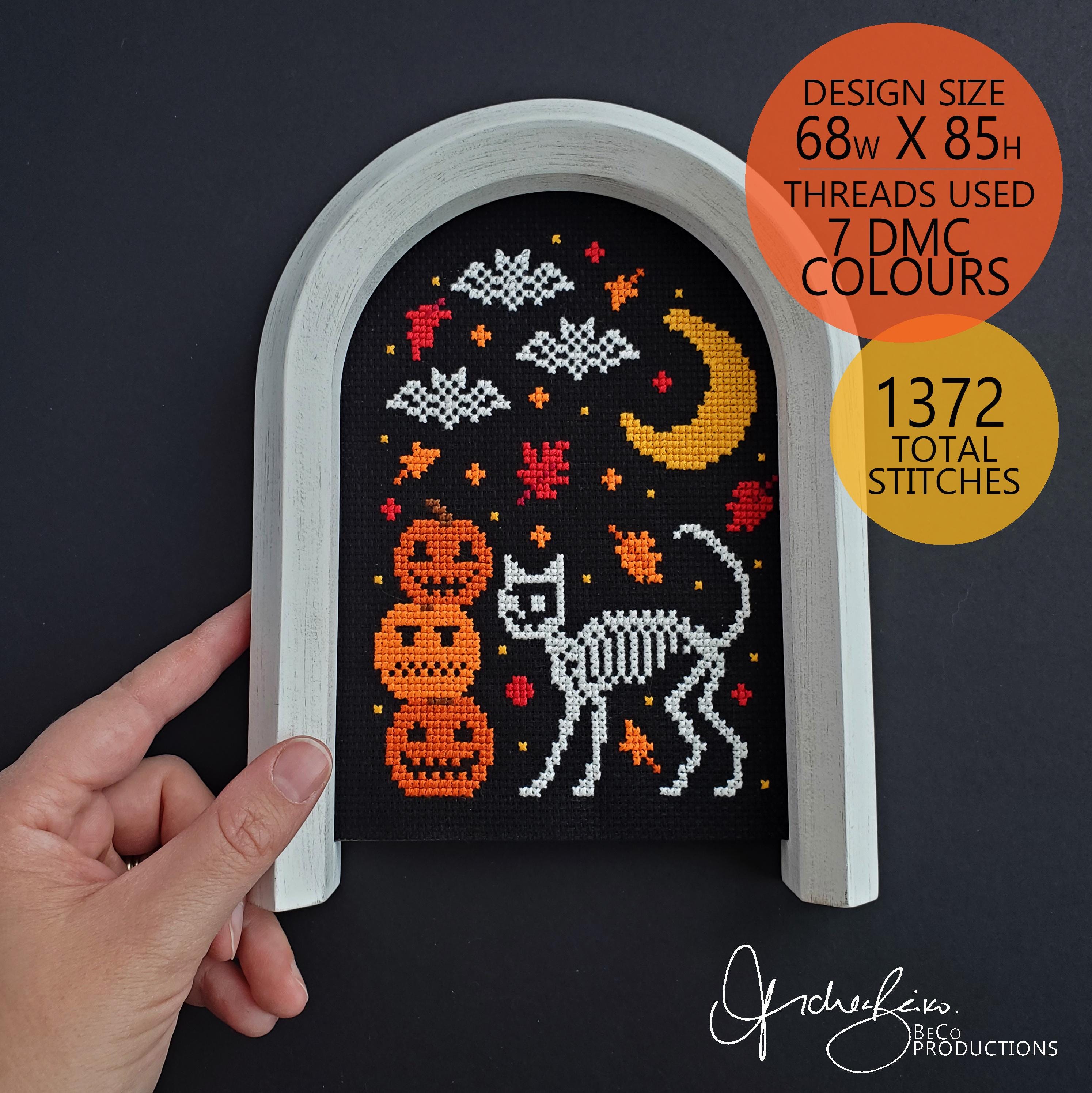 Cat Skeleton - PDF Digital Download Cross Stitch Pattern & Guide