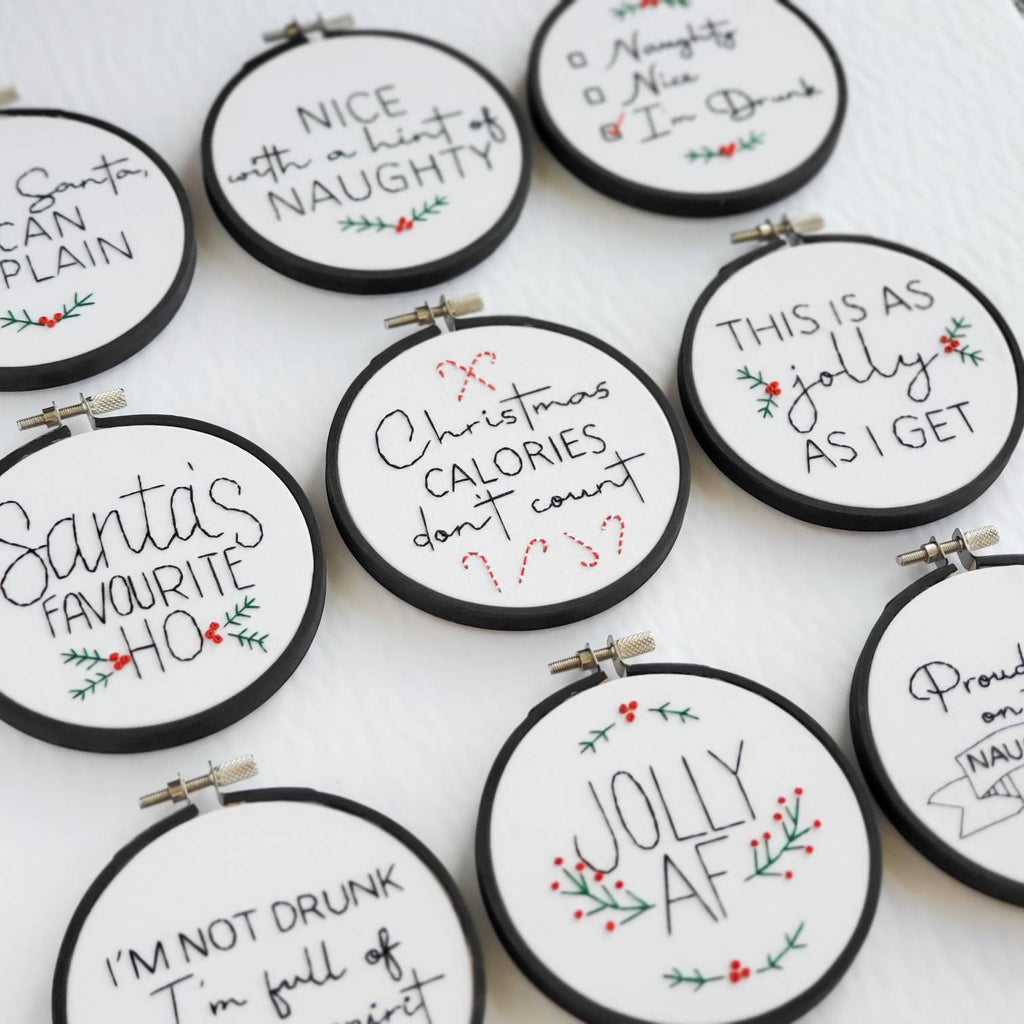 Sassy & Funny Christmas Ornament Bundle - PDF Digital Download Embroidery Patterns & Guide