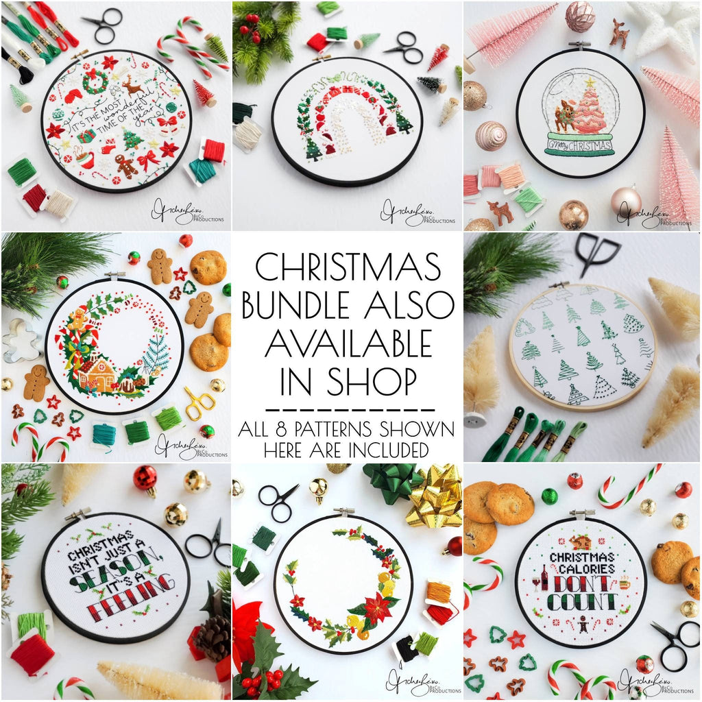 Christmas Rainbow - PDF Digital Download Embroidery Pattern & Guide