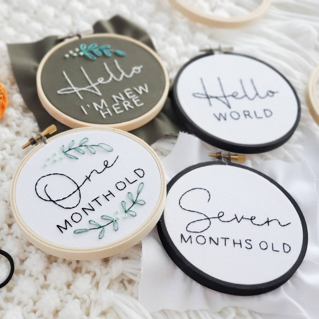 Baby Milestones & Pregnancy Announcement (28 Patterns Total) - PDF Digital Download Embroidery Patterns & Guide
