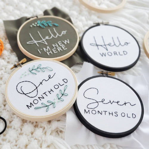 Baby Milestones & Pregnancy Announcement (28 Patterns Total) - PDF Digital Download Embroidery Patterns & Guide