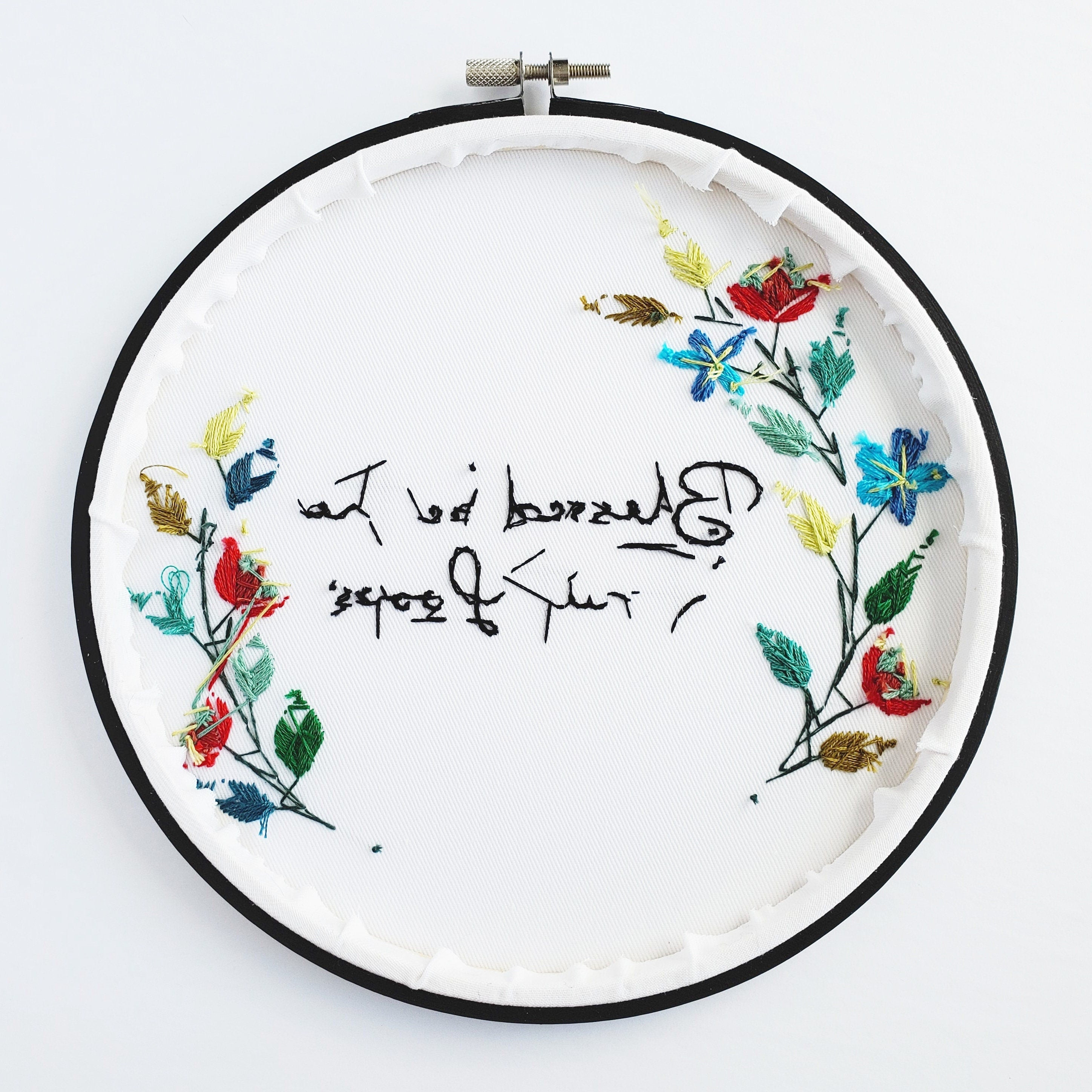 Blessed Be The Fruit Loops Floral Wreath - PDF Digital Download Embroidery Pattern & Guide