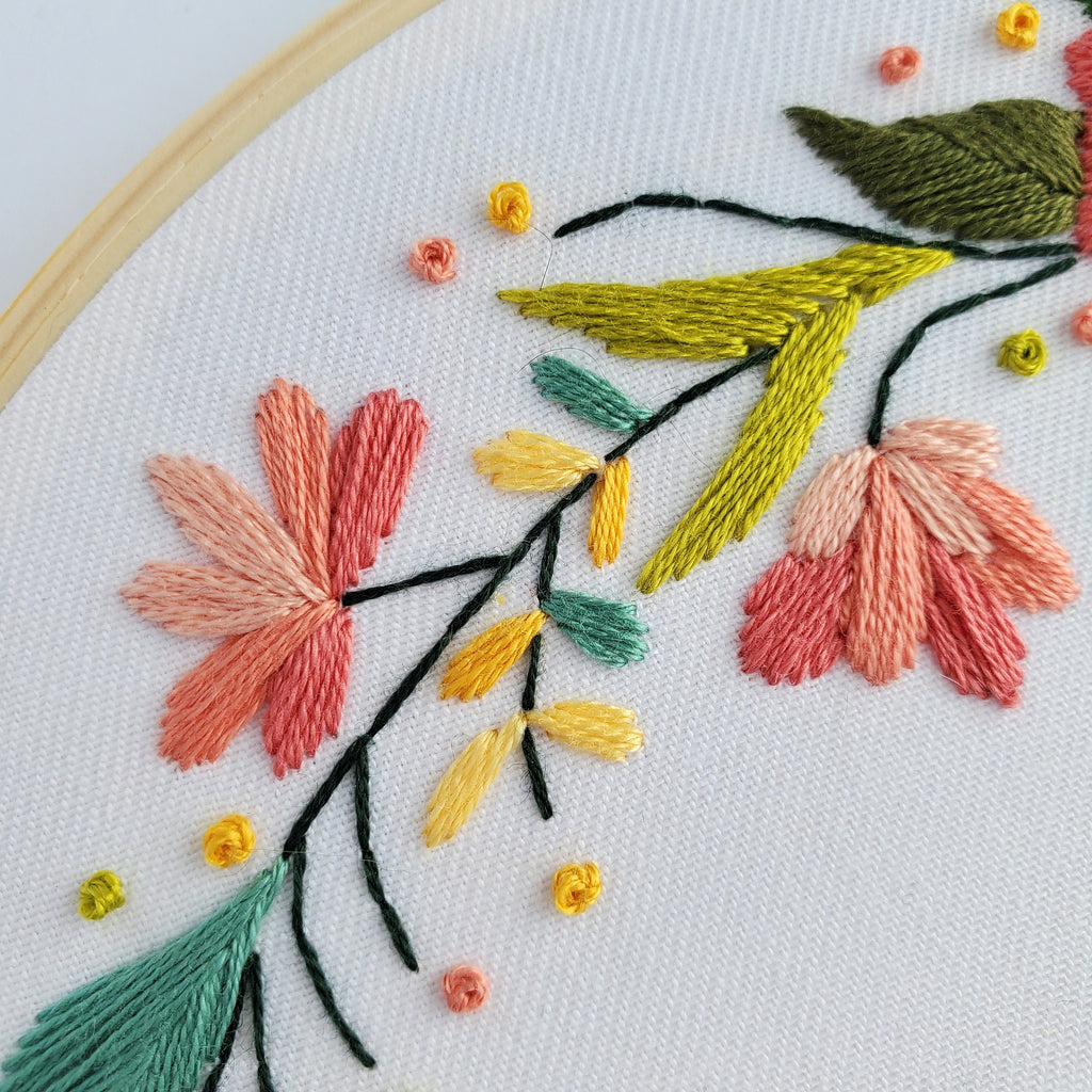 Floral Wreath #02 - PDF Digital Download Embroidery Pattern & Guide