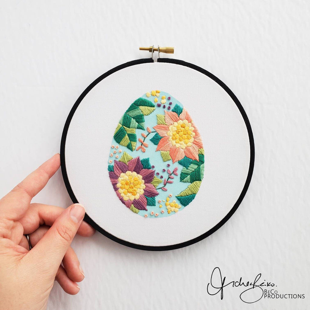 Floral Easter Egg No.01 - PDF Digital Download Embroidery Pattern & Guide