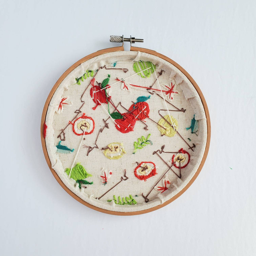 Apple Life Cycle Print - PDF DIgital Download Embroidery Pattern & Guide