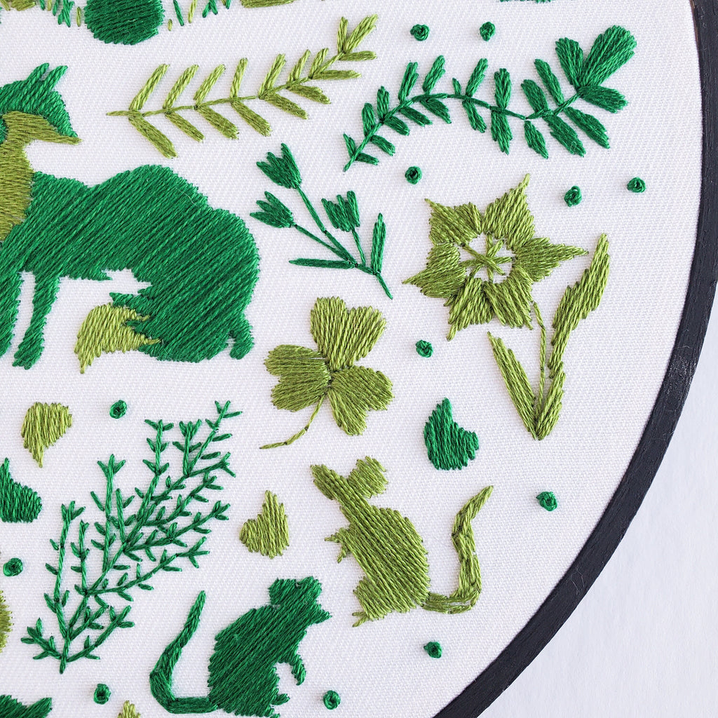 MARCH Monthly Monochromatic Folk Art Inspired Series - PDF Digital Download Embroidery Pattern & Guide