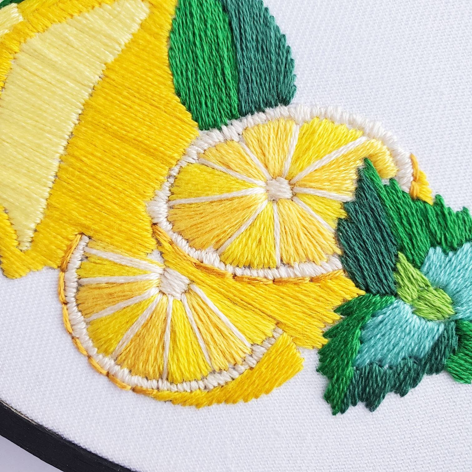 Lemon Wreath - PDF Digital Download Embroidery Pattern & Guide