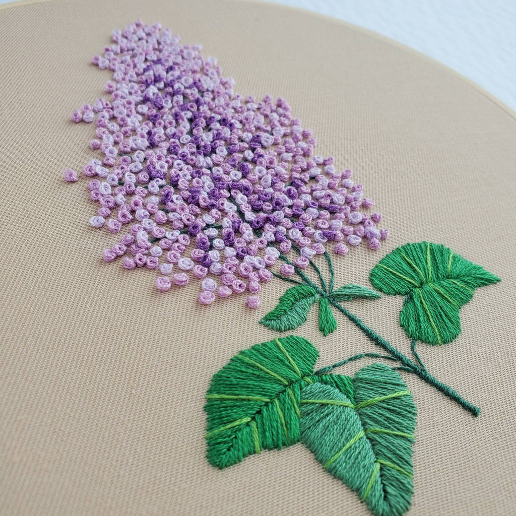 Floral Lilac French Knot - PDF Digital Download Embroidery Pattern and Guide
