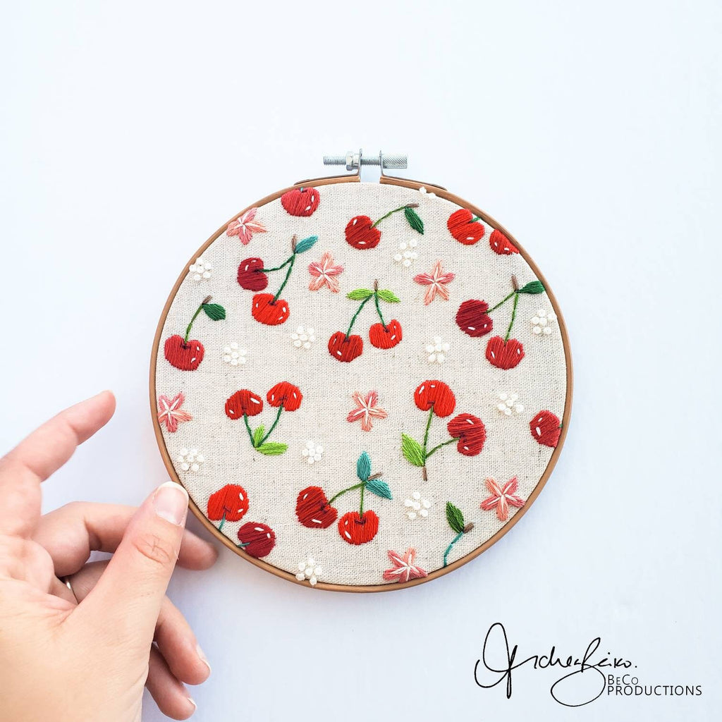 Cherry Life Cycle Print - PDF DIgital Download Embroidery Pattern & Guide