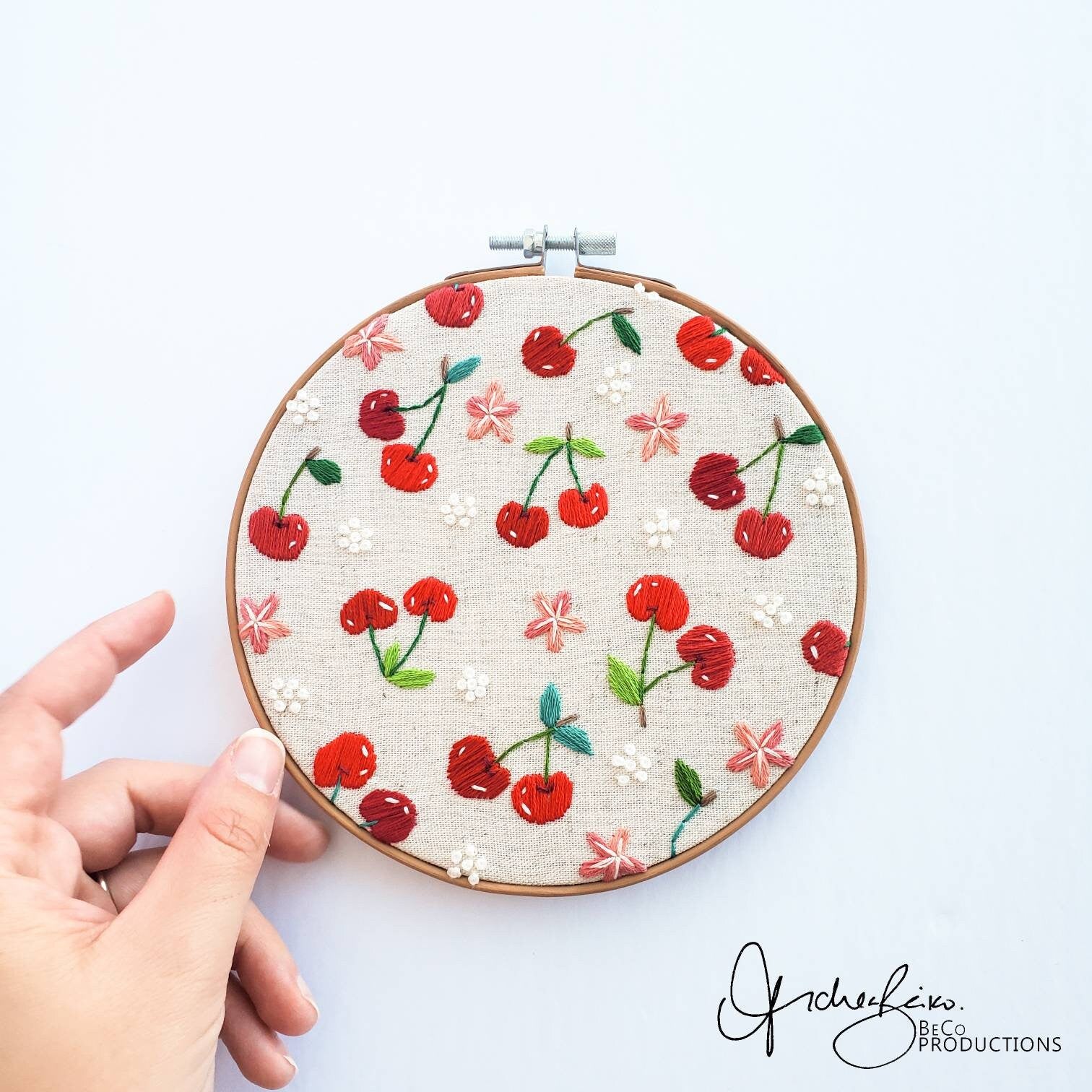 Cherry Life Cycle Print - PDF DIgital Download Embroidery Pattern & Guide