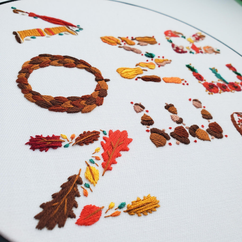 NOVEMBER Monthly Text Series - PDF Digital Download Embroidery Series Pattern & Guide