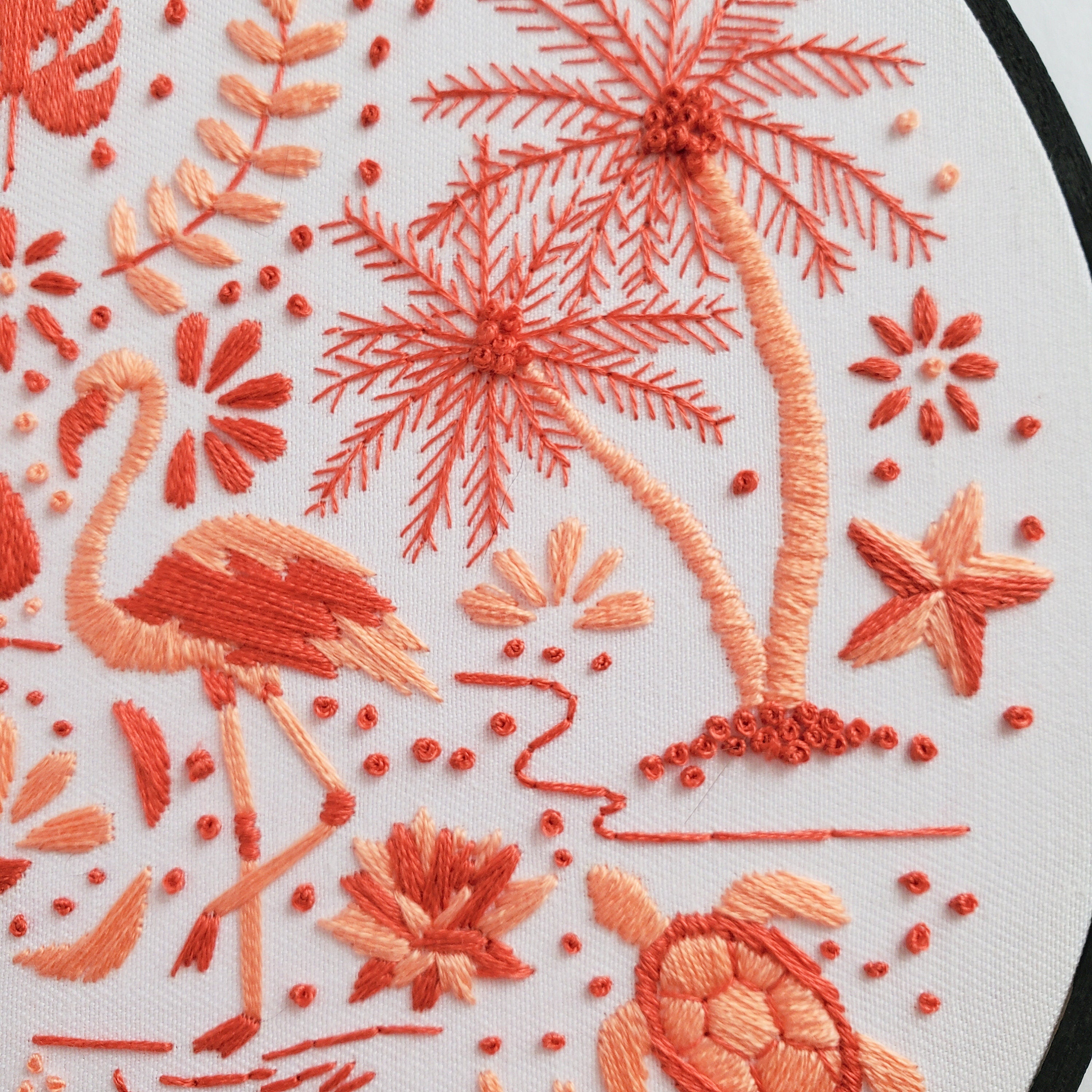 JULY Monthly Monochromatic Folk Art Inspired Series - PDF Digital Download Embroidery Pattern & Guide