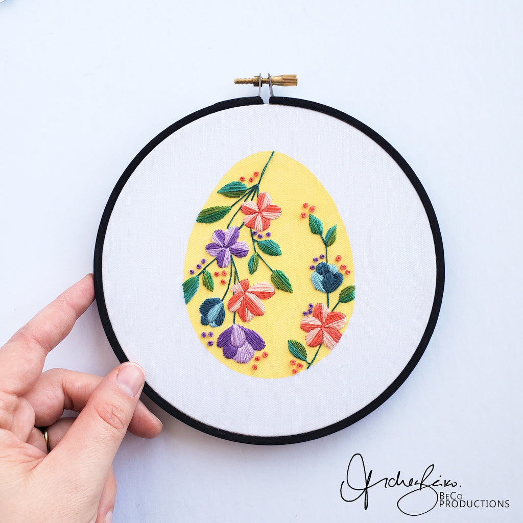Floral Easter Egg BUNDLE - PDF Digital Download Embroidery Pattern & Guide