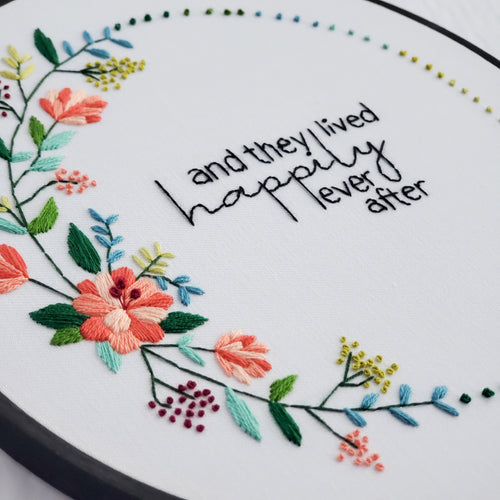 And They Lived Happily Ever After - PDF Digital Download Embroidery Pattern & Guide