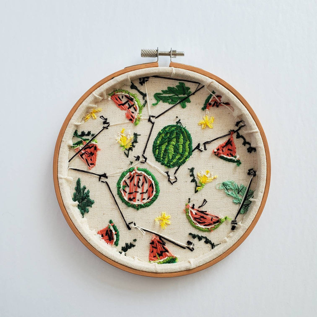 Watermelon Life Cycle Print - PDF DIgital Download Embroidery Pattern & Guide