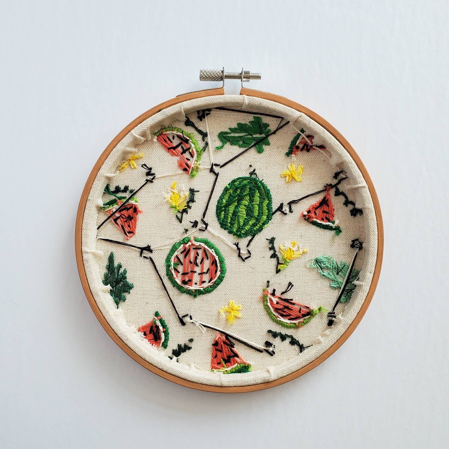 Watermelon Life Cycle Print - PDF DIgital Download Embroidery Pattern & Guide