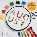 AUGUST Monthly Text Series - PDF Digital Download Embroidery Series Pattern & Guide