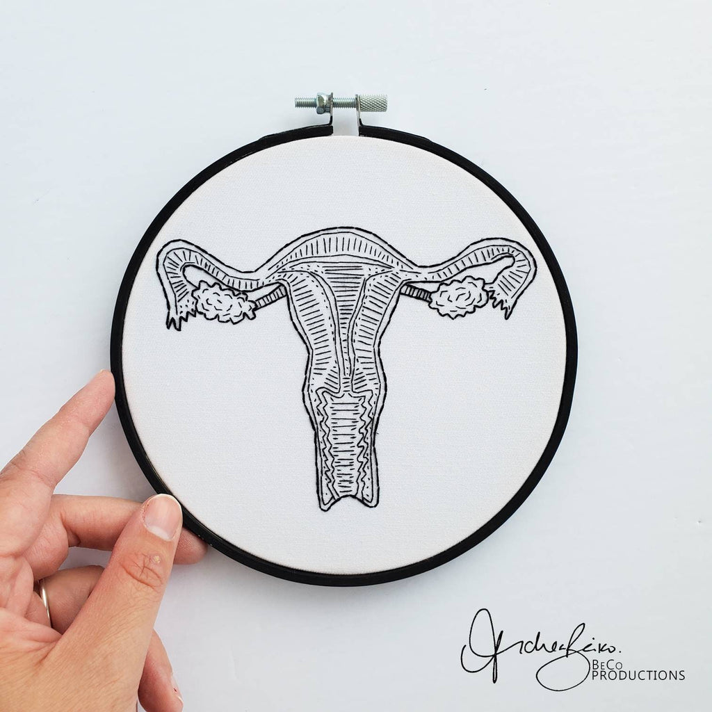 Female Reproductive System Anatomy - PDF Digital Download Embroidery Pattern & Guide