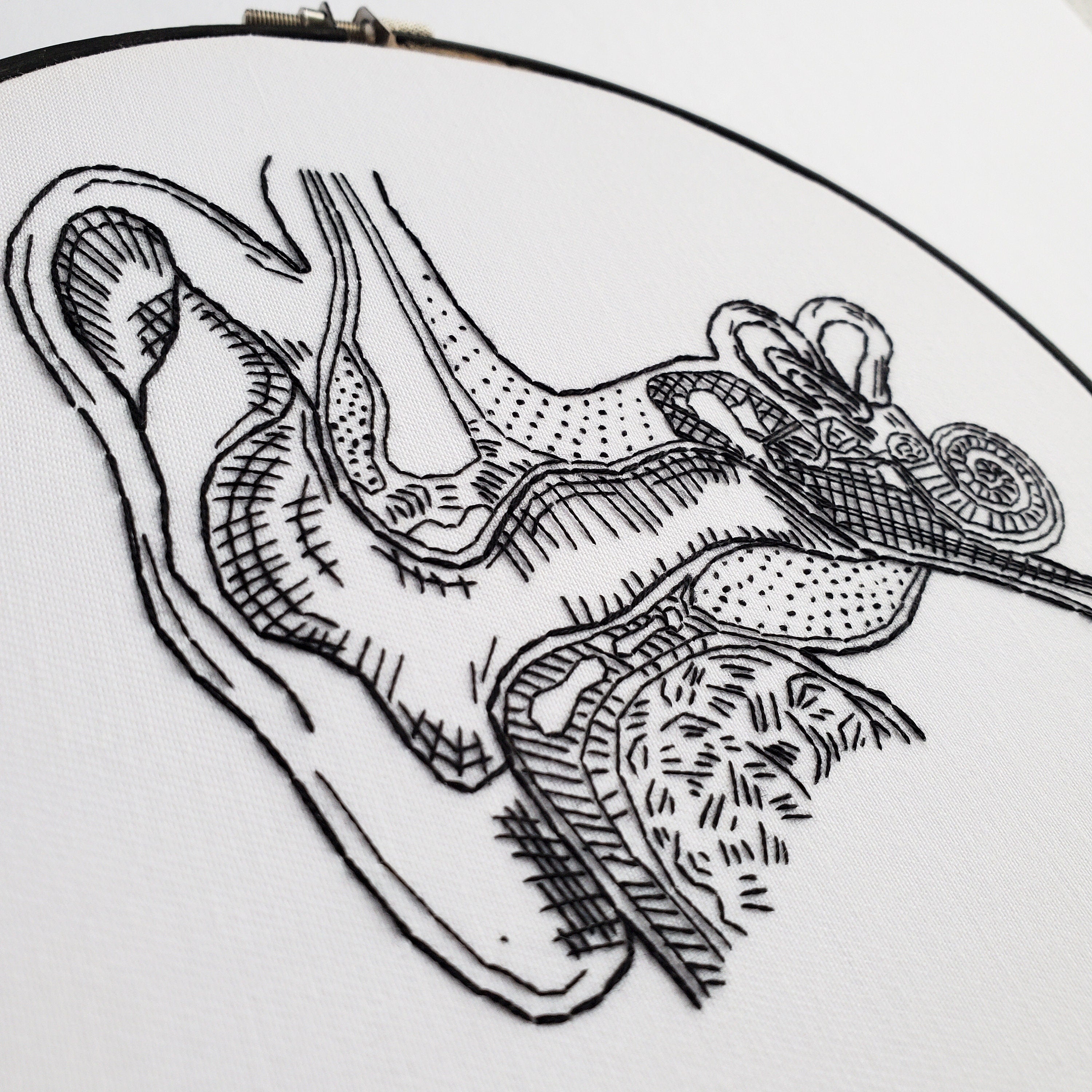 Ear and Inner Ear Anatomy - PDF Digital Download Embroidery Pattern & Guide