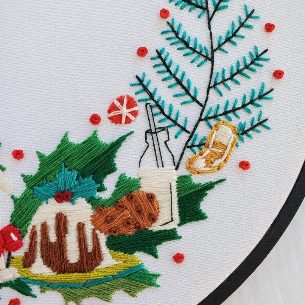 Christmas Candy Wreath - PDF Digital Download Embroidery Pattern & Guide