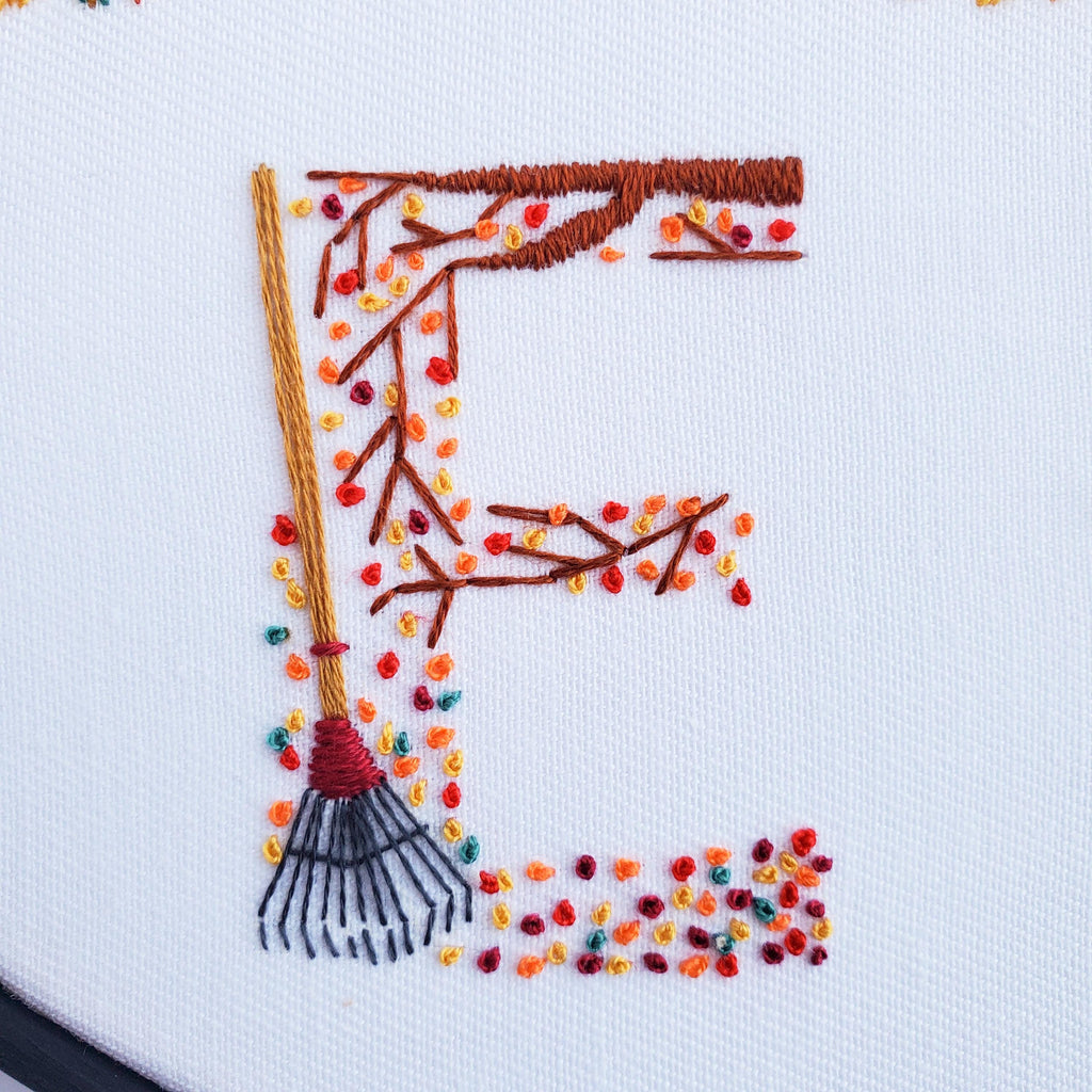 OCTOBER Monthly Text Series - PDF Digital Download Embroidery Series Pattern & Guide