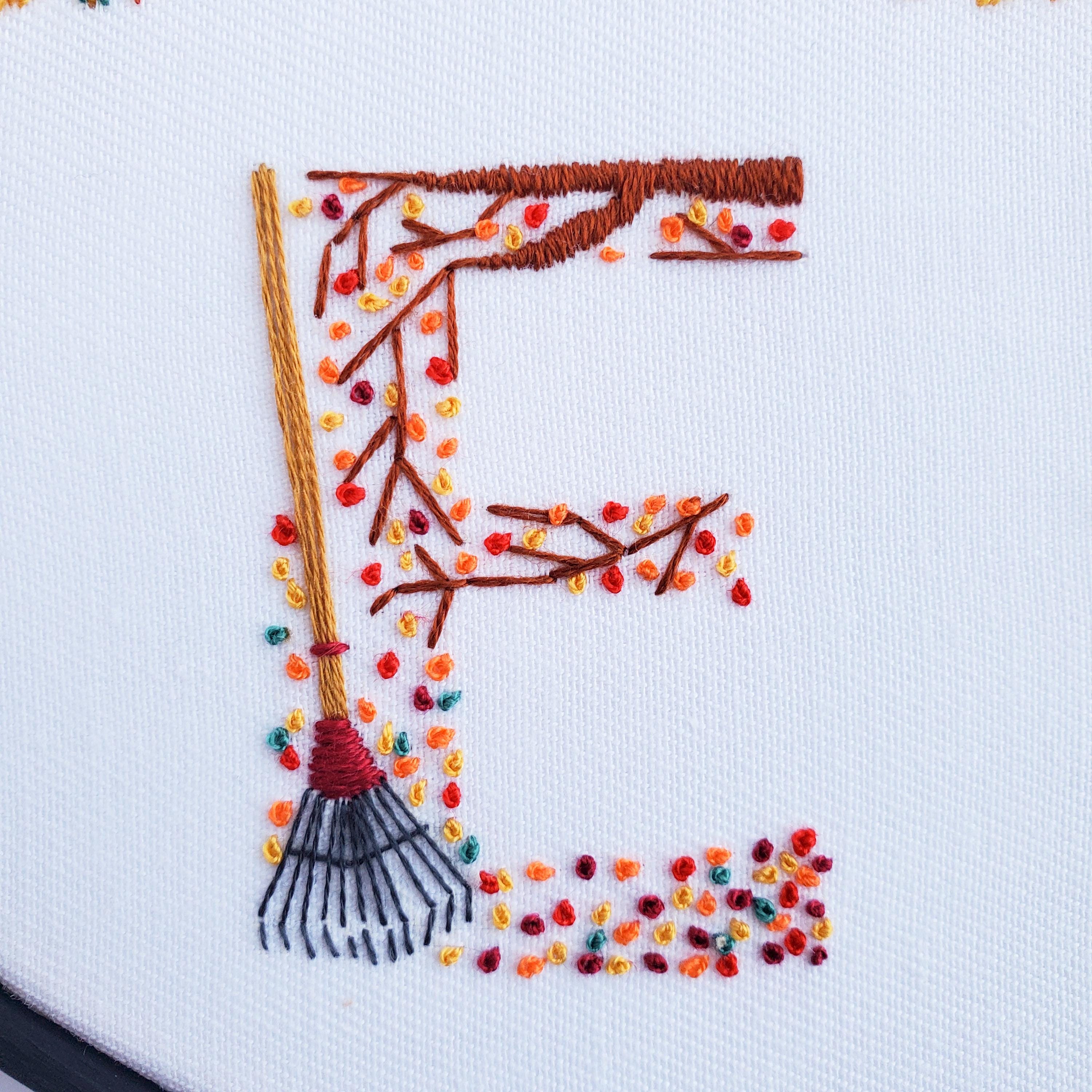 OCTOBER Monthly Text Series - PDF Digital Download Embroidery Series Pattern & Guide