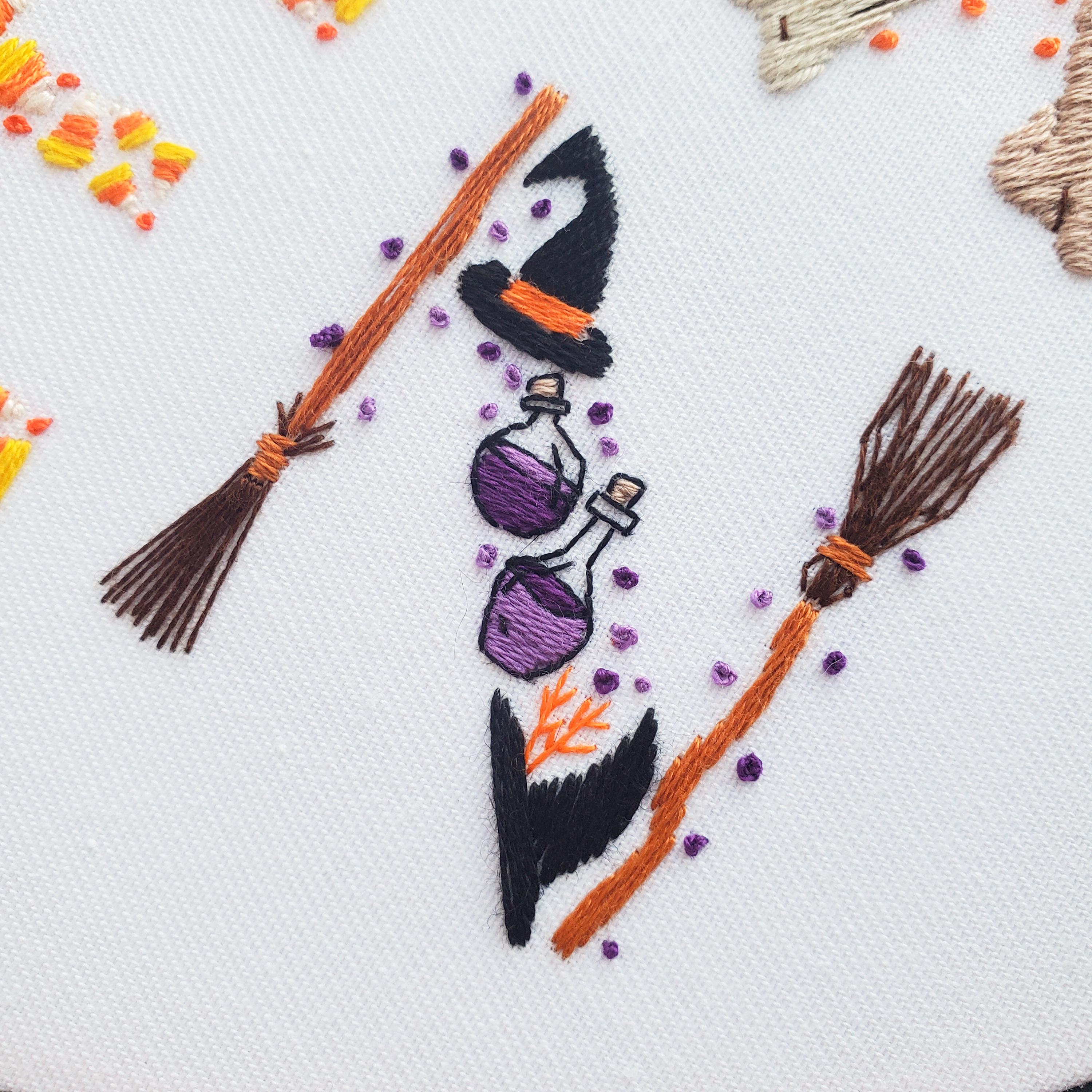 HALLOWEEN Text - PDF Digital Download Embroidery Pattern & Guide