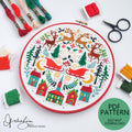 Christmas Folk Art Inspired Series - PDF Digital Download Embroidery Pattern & Guide