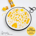 MAY Monthly Monochromatic Folk Art Inspired Series - PDF Digital Download Embroidery Pattern & Guide